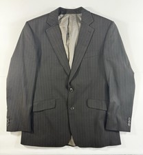 Jeff Banks Studio Dark Brown Pinstripe Suit 40S – Wool Blend 2 Button Ex.Con a47