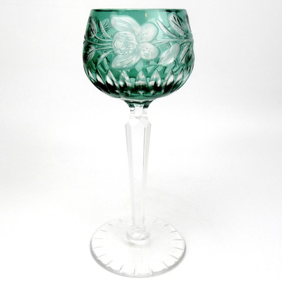 Tritschler-Winterhalder Weinrömer Weinglas Handgeschliffen Überfangglas Grün