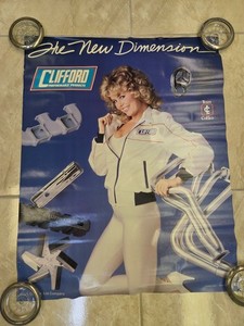 Vintage 1980s Clifford Performance Products pinup girl poster
