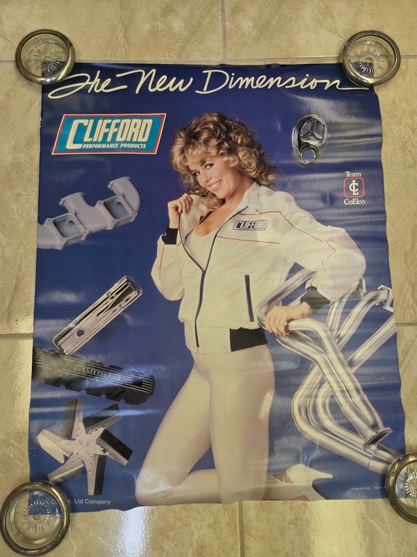 Vintage 1980s Clifford Performance Products pinup girl poster