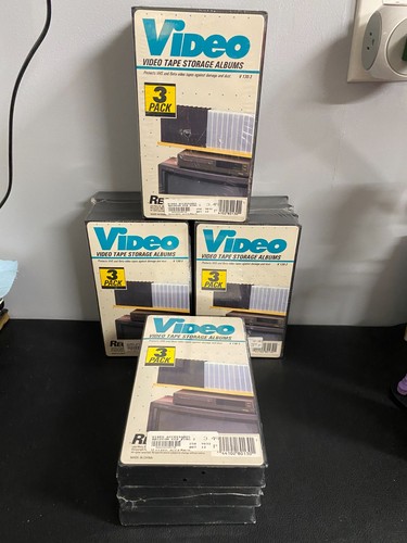4 New  Sealed Recoton 3 Pack Video VHS Cassette Tape Protector Storage Cases NOS - Picture 1 of 6