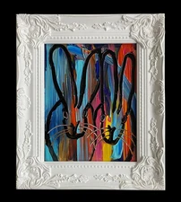 HUNT SLONEM BUNNYS  FRAMED