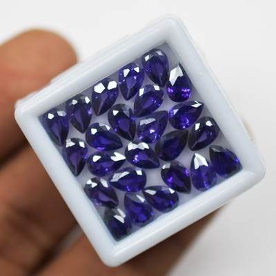 7 x 5 mm 2,4 kt natürlicher zertifizierter lila Tansanit Birnenschliff Posten...
