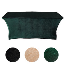 6 ft Fitted Premium Velvet Tablecloth Rectangular Table Cover Party Decorations