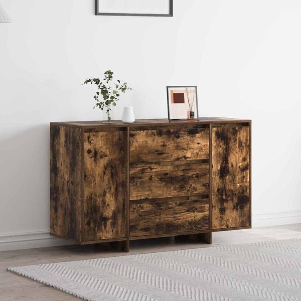 Vidaxl Sideboard GeräUcherte Eiche 120 X 41 X 75 Cm Holzwerkstoff Neu-image