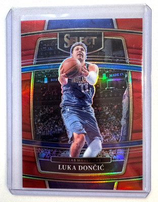 Luka Doncic /199 - Panini Select 2021-22 Red Prizm #12 Lakers Mavericks