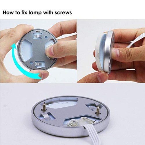 4PCS Kitchen Under Cabinet LED Puck Light Closet Shelf Counter Hardwired Remote - Picture 8 of 12