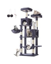 Taoqimiao Cat Tree, 66.2-Inch Cat Tower for Indoor Cats, Plush Multi-Level Ca...