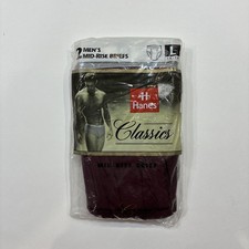 New Hanes Classics Vintage Men's 2 Pack Mid Rise Colored Briefs Underwear Large