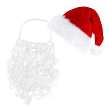 Santa Hats and Beard for Adults Christmas Costume 1x Santa Hat 1x Santa Beard