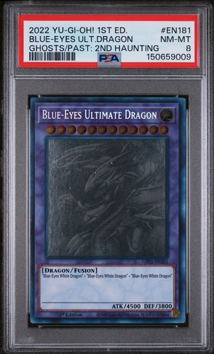 Konami Yu-Gi-Oh! Blue-Eyes Ultimate Dragon Ghost Rare 1st Ed GFP2-EN181 PSA 8
