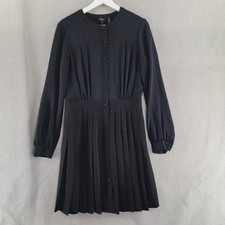 Theory Womens Dress Pleated Button Front Little Black Capsule Minimalist Size 8