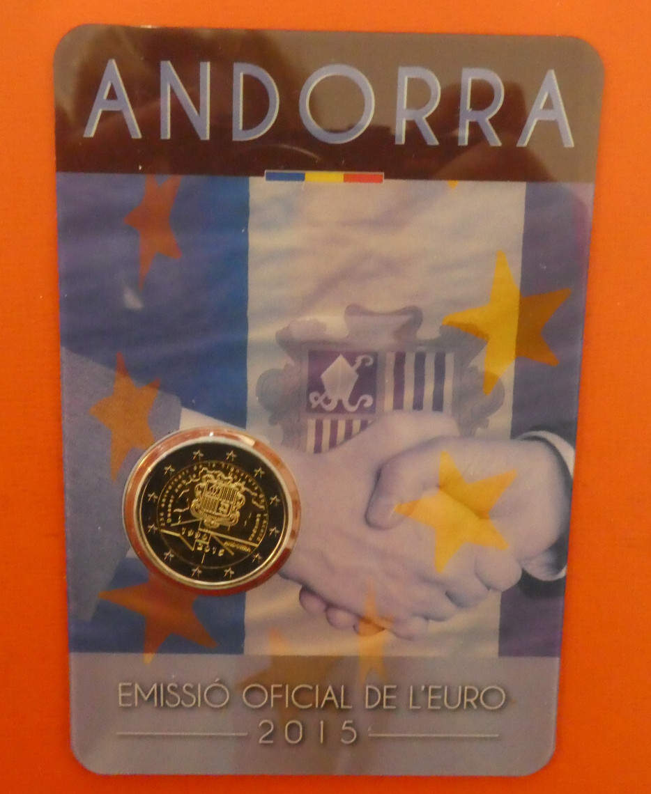 2 euros Andorre, 2015, 25 ans de l'accord douanier de l'UE, Coincard, St, ori...