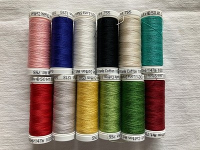 Lot of 12 Sulky Thread 50wt.,  160 Yds, 100% Long Staple Cotton