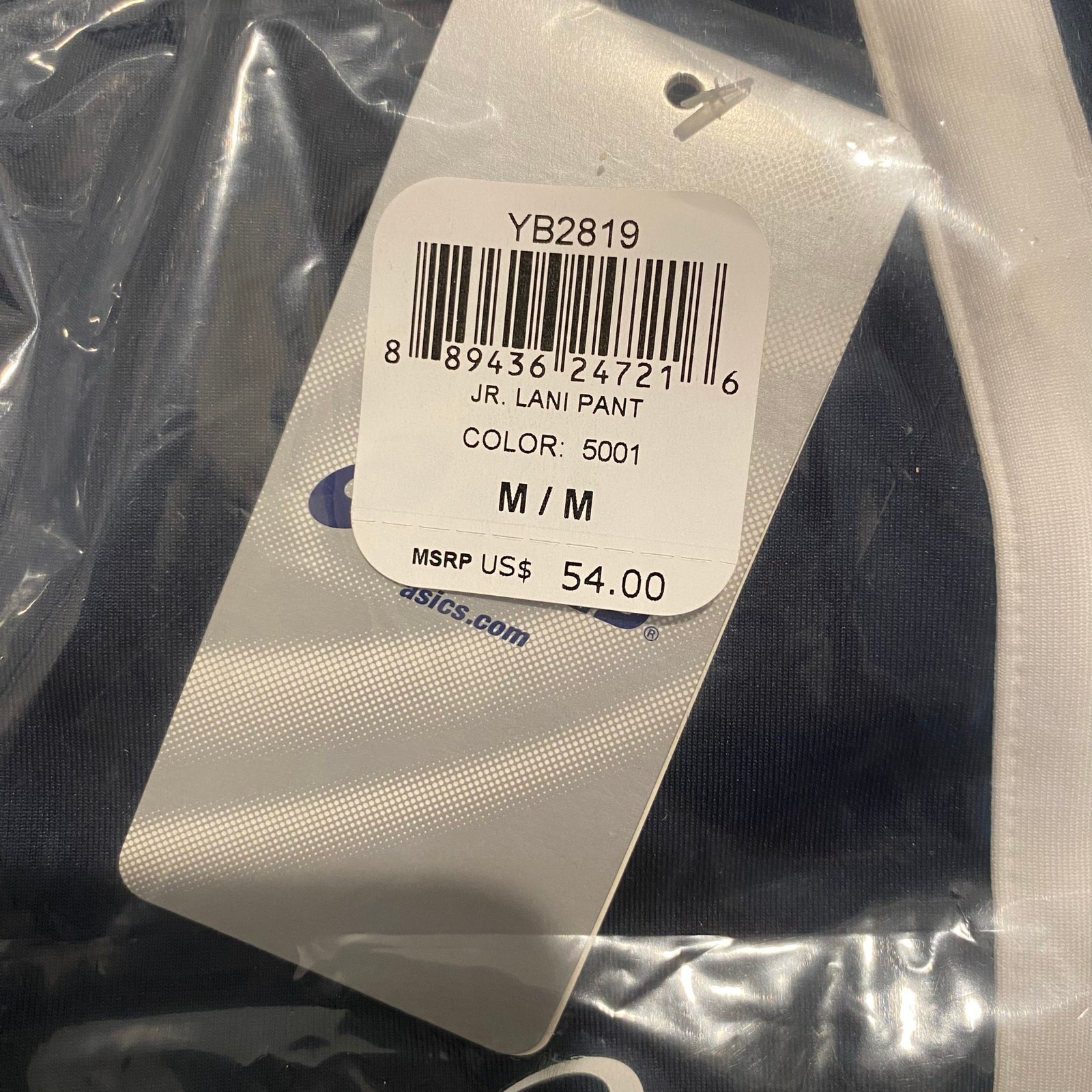 NEW ASICS Junior's Lani Track Pants Size Medium Navy Blue Warm Up Pants Sports thumbnail 3