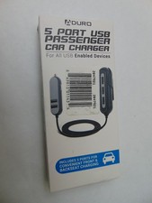 Aduro  5 Port USB Passenger Car Charger for All USB Enabled Devices - New Sealed