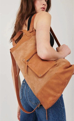 NEW FREE PEOPLE WE THE FREE BUTTERSCOTCH SAGE SUEDE LEATHER BACKPACK BAG PURSE