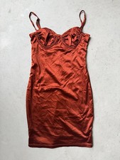 Fashion Nova Red Satin Bustier Cocktail Dress