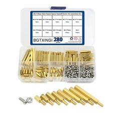 XINGYHENG 280pcs M2.5 Brass Male-Female Spacer Standoff Screw Nut Assortment Kit