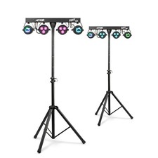 DJ Party Disco Light Bar Set - MoonFlower and Par Effects with Lighting Stands