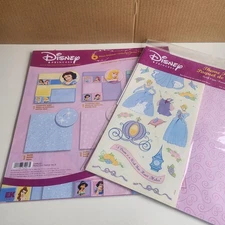 NEW Disney Princess Scrapbook Paper Pack Stickers  Cinderella Ariel 