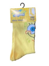 SPONGEBOB SQUAREPANTS CREW SOCKS UNISEX SIZE 9-13 NEW IN PACKAGE