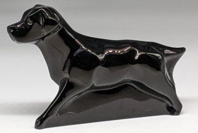 Baccarat Crystal Glass Black Labrador Retriever Dog Figurine