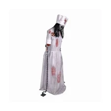 Haunted Hill Farm Life-Size Animatronic Convulsing Nurse by Tekky Halloween D...