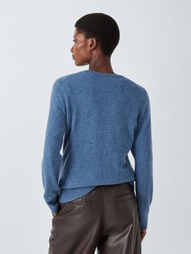 John Lewis Cashmere Crew Neck Jumper, Blue Denim Size S - Picture 2 of 16