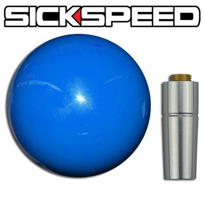 BLUE GUMBALL SHIFT KNOB & ADAPTER FOR AUTO/AUTOMATIC GEAR SHIFTER LEVER KA1