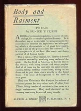 Eunice TIETJENS / Body and Raiment 1st Edition 1919