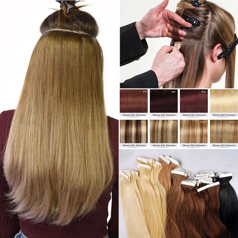 Glue human hair clearance extensions