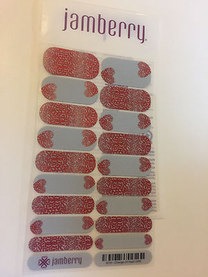 Jamberry Nail Wraps ~ Full Sheet ~ Change of Heart ~ Heart Health Awareness 