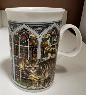 Vtg Dunoon Mug Cat Tabby Himalayan Kitten Bone China  Sue Scullard Scotland