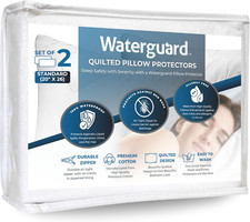 Quilted Pillow Protector - Waterproof and Bed Bug Proof Standard Size Zippered P