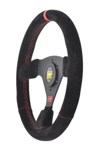 OMP TARGA VOLANTE CUERO GAMUZA 330 mm ACABADO ROJO Y LOGOTIPO! ¡EDICIÓN ESPECIAL! - Imagen 4 de 22