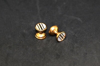 Paire De Boutons De Manchette Dorés Anciens – Chaînette, Modèle Rétro