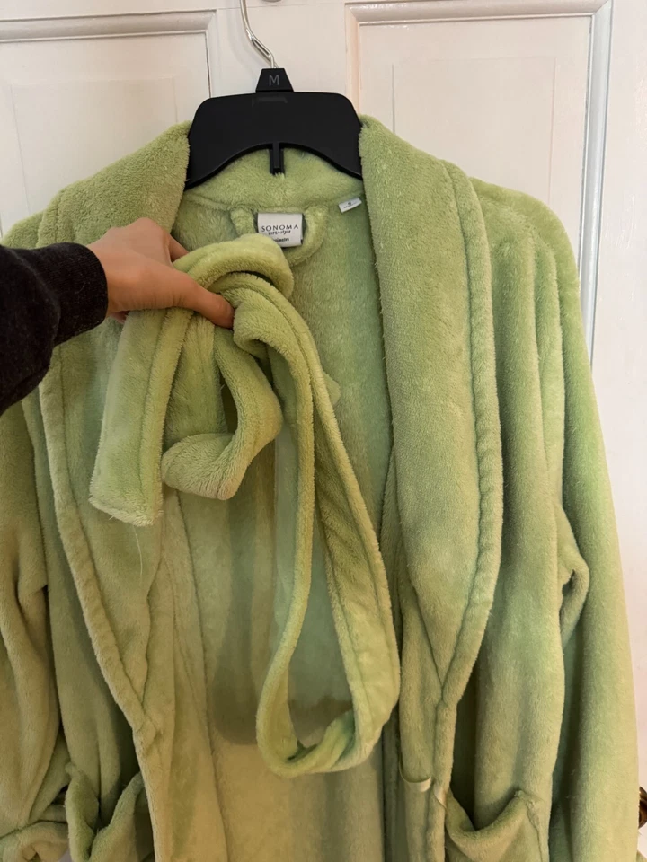 Sonoma Mujer’s S Verde Lima Esponjoso Acogedor Bata Suave Salón Baño Spa - Súper Cómoda Foto 4 de 4