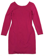 Banana Republic 6 Pink Cocktail Pencil Dress V Back Sexy Zipper Knee Length L/S