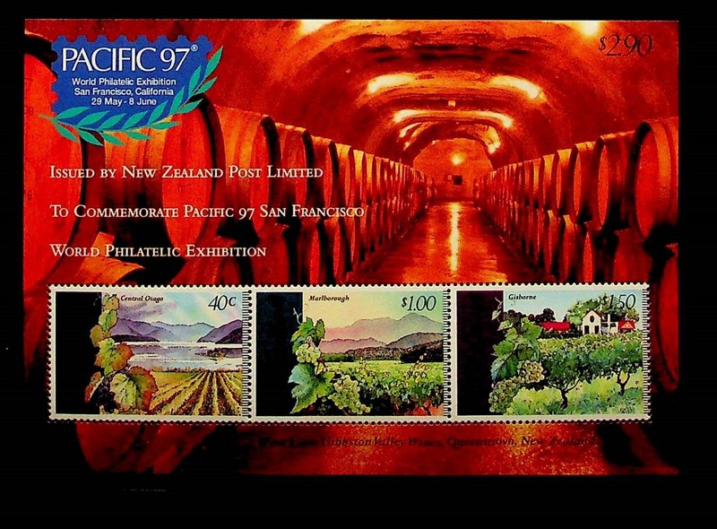 NEW ZEALAND Sc 1423b NH SOUVENIR SHEET OF 1997 - WINE INDUSTRY - Sc$9+ - (DL24)