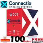 Cat5E External Cable 100m REEL 100% Solid Copper Black Data Networking Ethernet