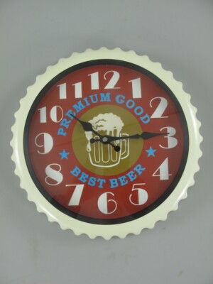 9977785 Wanduhr Eisen/Glas rund Premium Good Best Beer D31cm