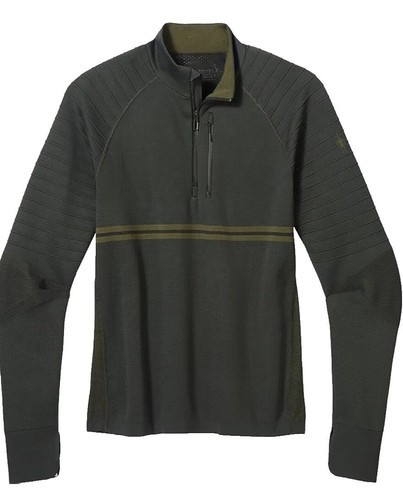 Pull Smartwool Homme 2XL Vert Foncé - 1/4 Fermeture éclair - Laine (occasion TB)