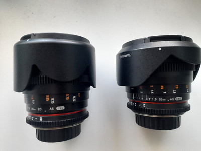 Samyang Cine Objektiv Set Kit Pentax KR / PK Mount angepasst an Canon EF 20mm + 50mm
