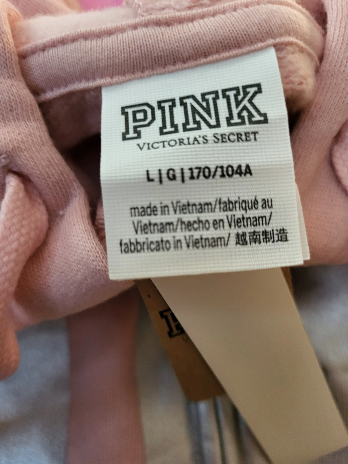 UNDERCOVER Felpa con cappuccio nuova con etichette Victorias Secret ROSA per tutti i giorni rosa argento lucido taglia large