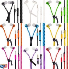 No Tangle, ZIPPER EARPHONES with Mic, Earbud, 3.5mm jack.