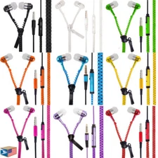 No Tangle, ZIPPER EARPHONES with Mic, Earbud, 3.5mm jack.