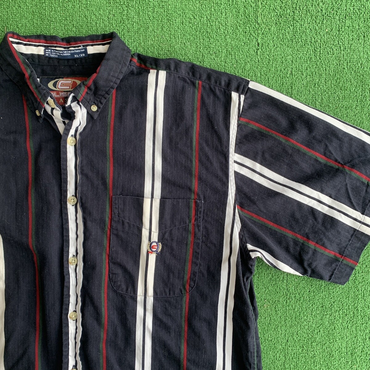 VTG Color Block Short Sleeve Button Down Shirt Coliseum Classic