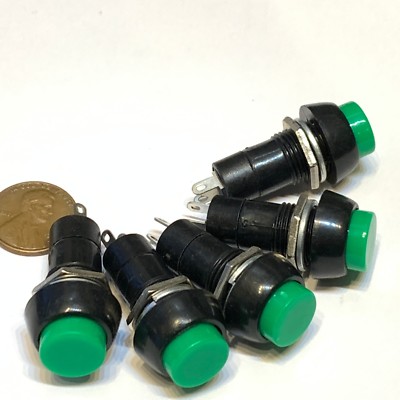 Coldfusionx 5-Pack Green Momentary Push Button Switches