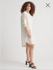 100% Quince European Linen Shirt Dress Beige XL NEW